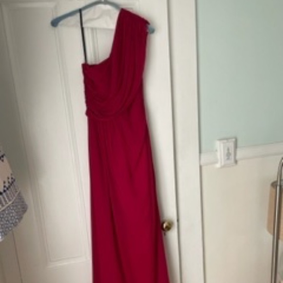 Dessy Floor length one shoulder gown - Picture 1 of 6
